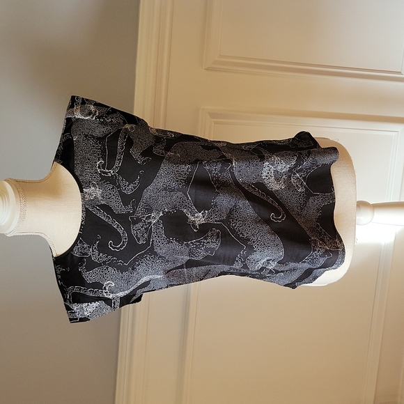 The Limited Tops - The Limited Black Cheetah Print Blouse Cap Sleeves Women Size XS